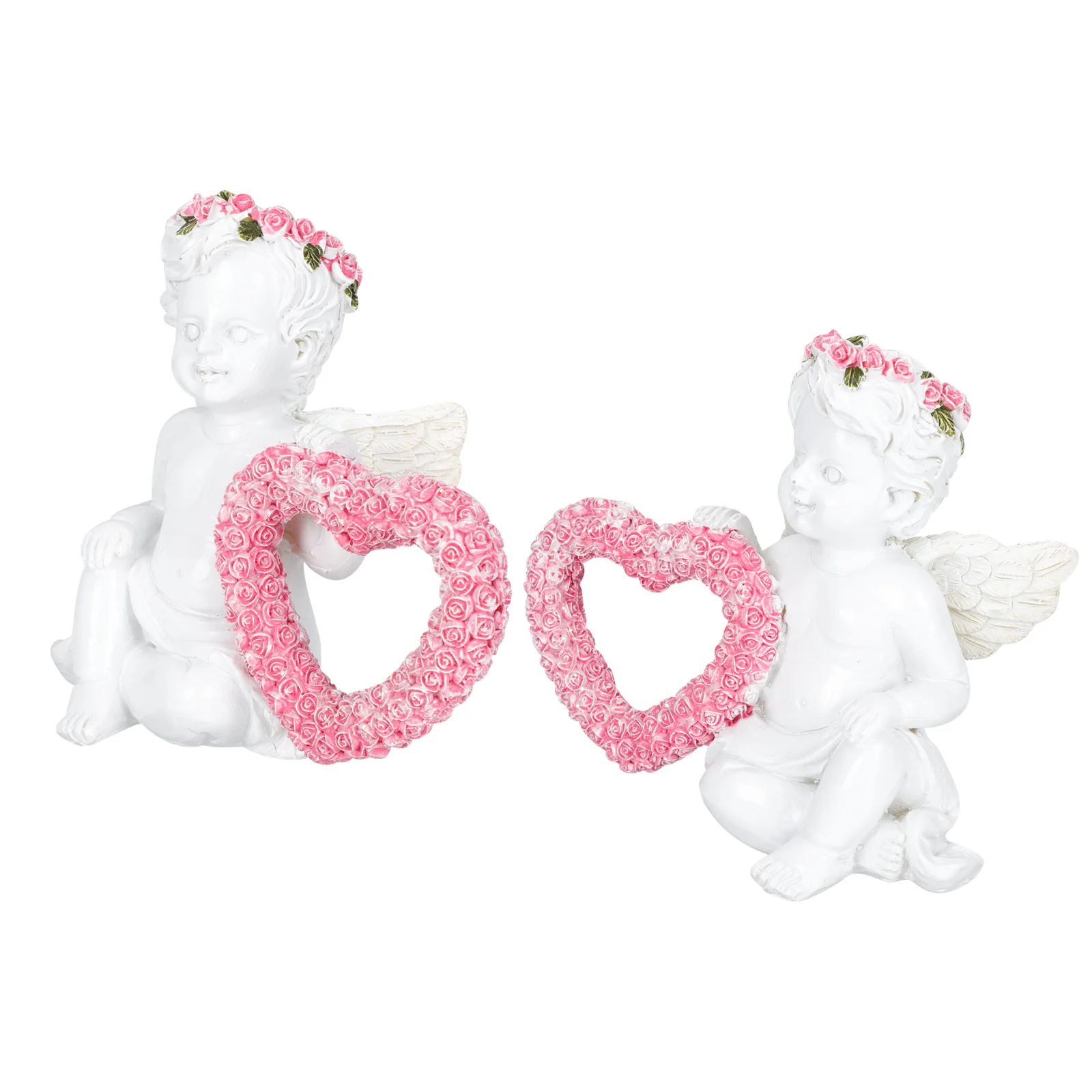 

1Pair Resin Angel Statues Exquisite Desktop Decoration Home Office Garden Lovely Resin Craft Decor Desktop Angel Decoration
