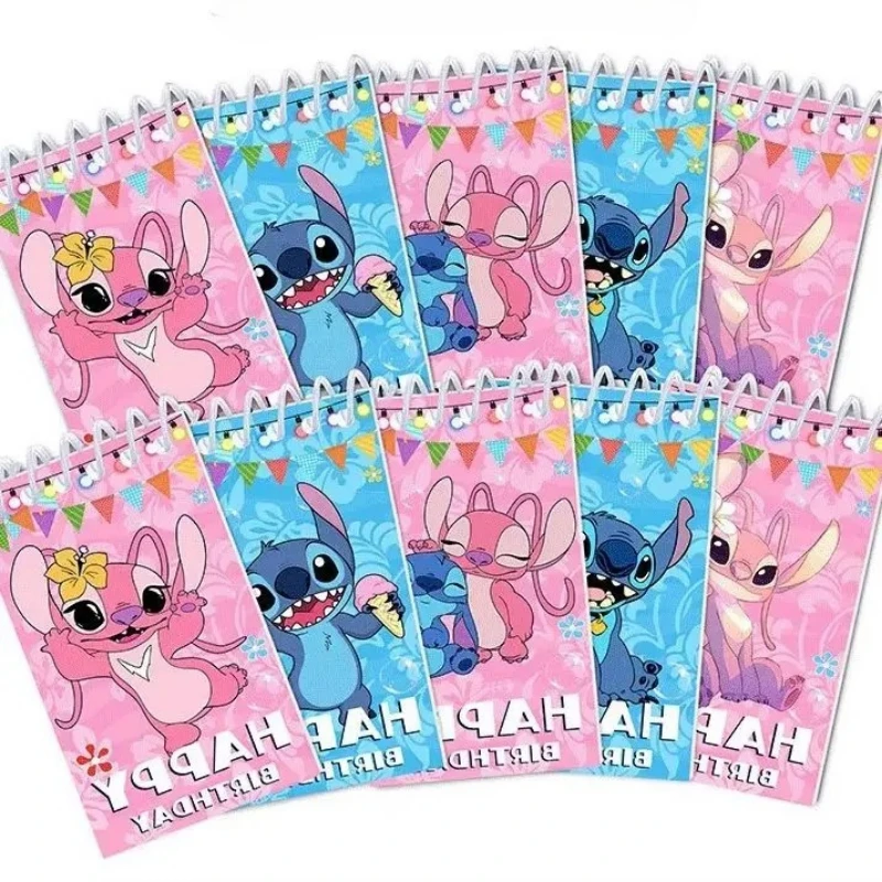 Disney Stitch & Angel Anime Merchandise，Mini Notebook Set,Pocket Notepad,Notebook, Ideal For Students, Portable,Leaving Messages