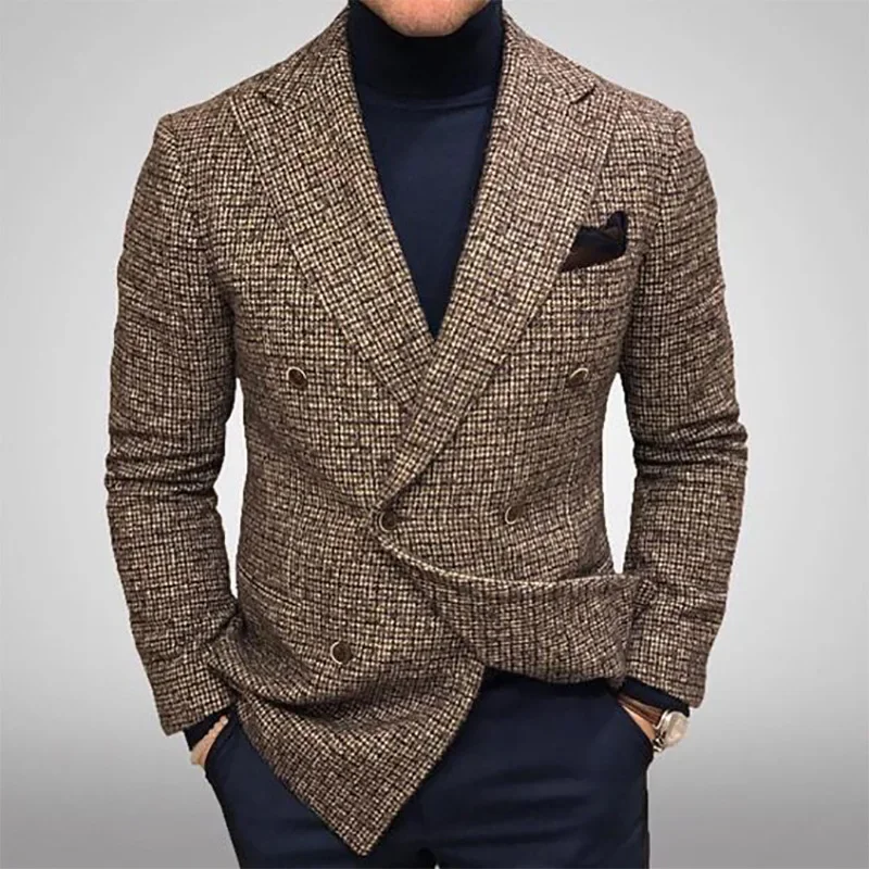 2024 Men\'s New Fashion Business Suit for Spring and Autumn, European and American Gentleman Men\'s Casual Versatile Coat S-XXL