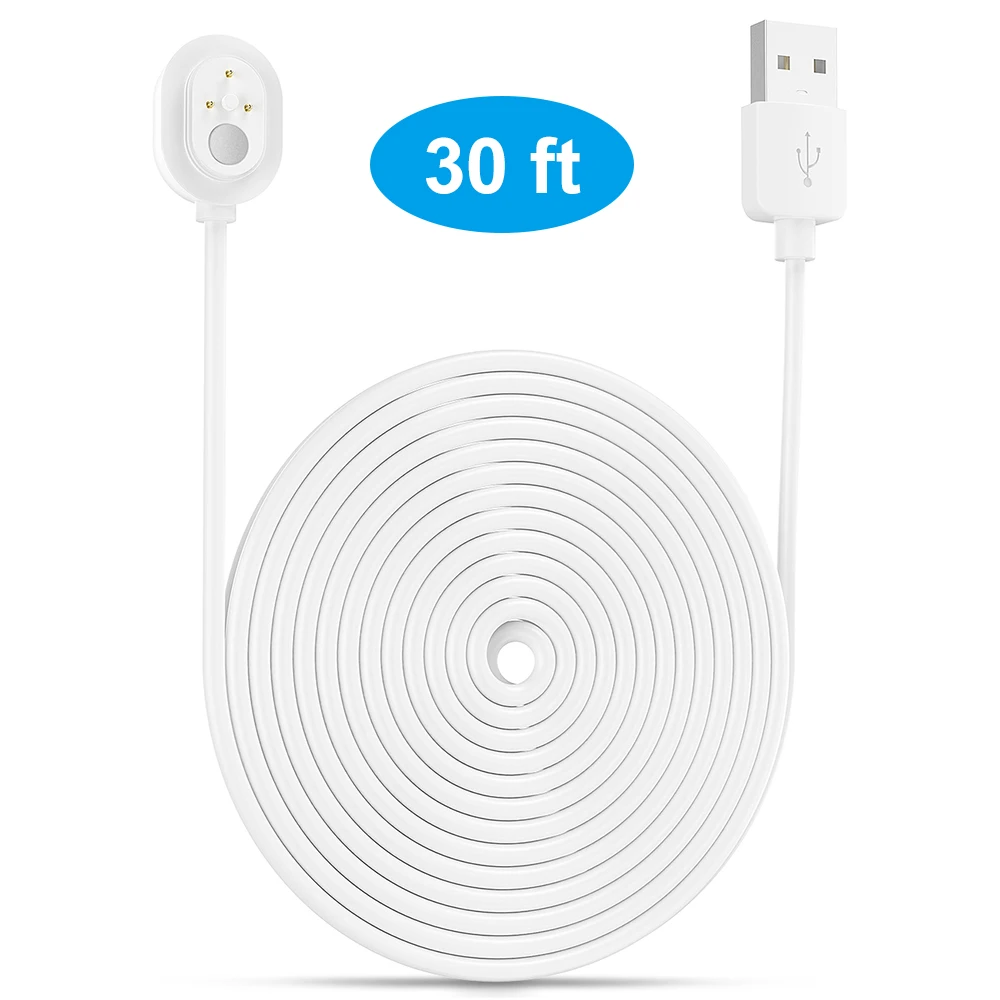 Netzkabel für Arlo Ultra 4K UHD, magnetisches Chanrging-Kabel, wasserdichtes Ladegerät ohne Stecker für den Innen- und Außenbereich, 6 m/9 m, 1 Stück