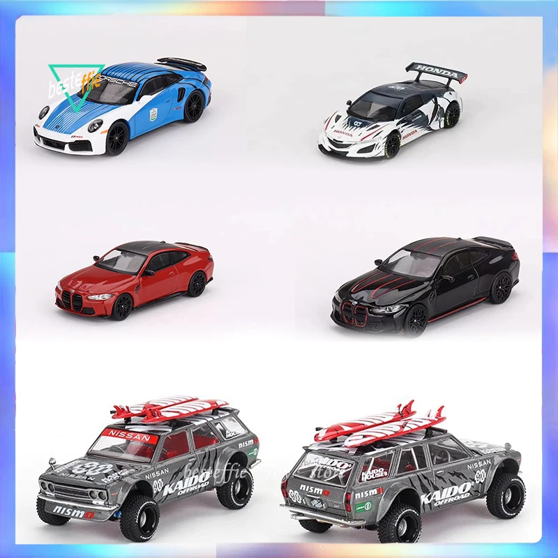 Mini Gt Car Model 1/64 alloy M4 BMW G82/ CSL Datsun 510 Porsche 911 Turbo S Acura NSX GT3 limited edition cars model boy gift