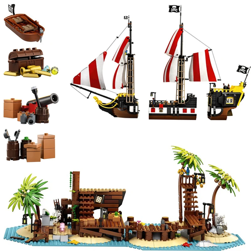 With Original Box 2545 PCS Pirates of Barracuda Bay Building Blocks Bricks Compatible 21322 698998 Kid Birthday Christmas Gifts