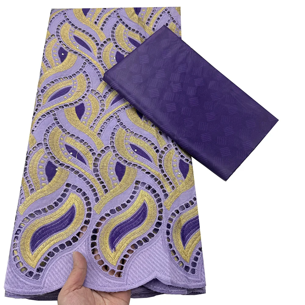 

Новейшая коллекция 2026 года: Швейцарское кружево вуаль, африканское кружевное полотно из 100% хлопка, 2.5+2.5 ярда, ткань базин для пошива женских праздничных платьев