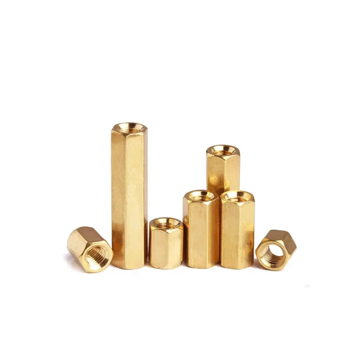 

M4 Brass Hexagonal Through-Hole Flat Head Isolation Nut Column Hollow Chassis Motherboard Computer Board Column