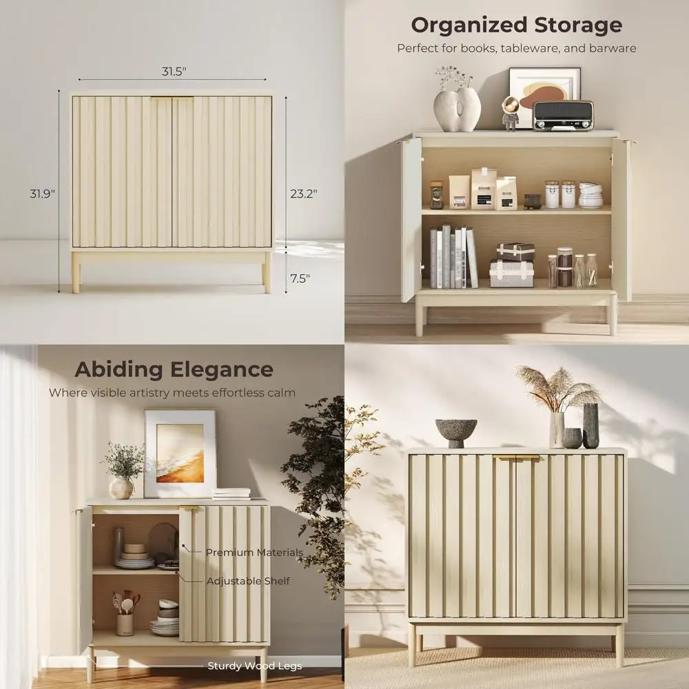 

Storage Cabinet with Adjustable Shelves for Living Room, Entry, Hallway, Kitchen