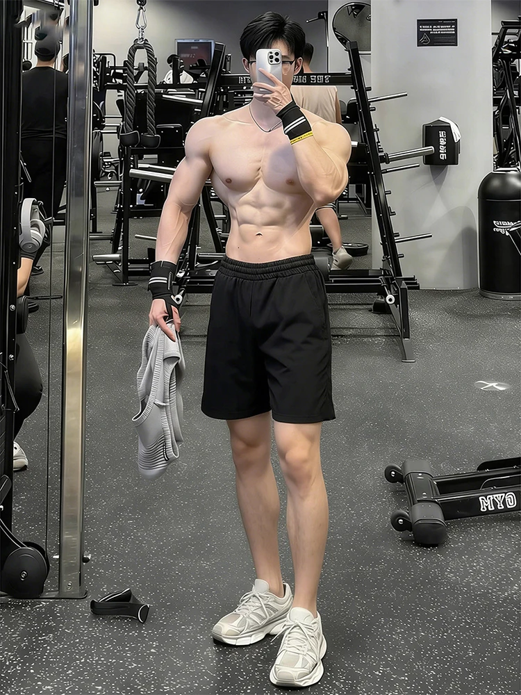 

Bla Fitn Running orts Men's Qui Dry Breathable above Knee Summer Outdoor Wear Spor Four-Five Inch Mid-Pay orts