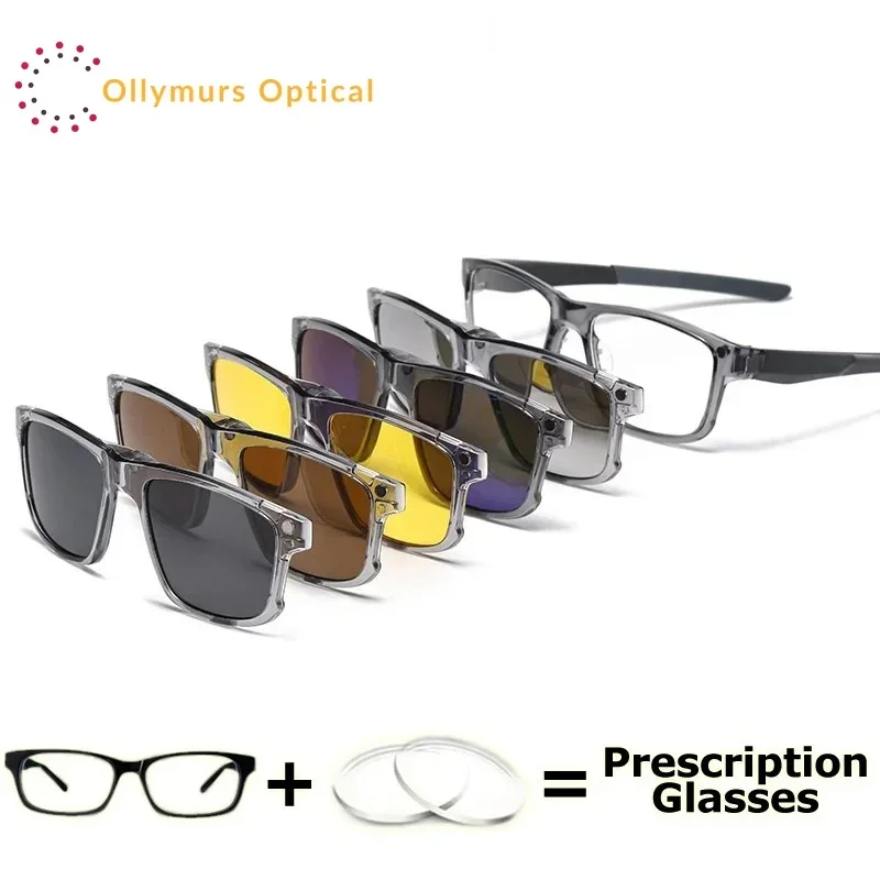 

Спортивные очки Ollymurs с магнитными линзами и диоптриями, блокирующие синий свет, для коррекции близорукости, для велоспорта, мультифокальные, прогрессивные
