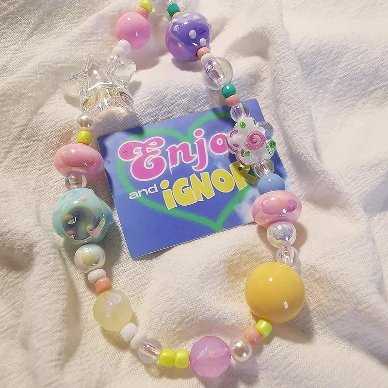 

Мобильный шнурок граффити бусины звезда браслет на запястье ремень Мультяшные безделушки маленький подарок для Iphone Android универсальный