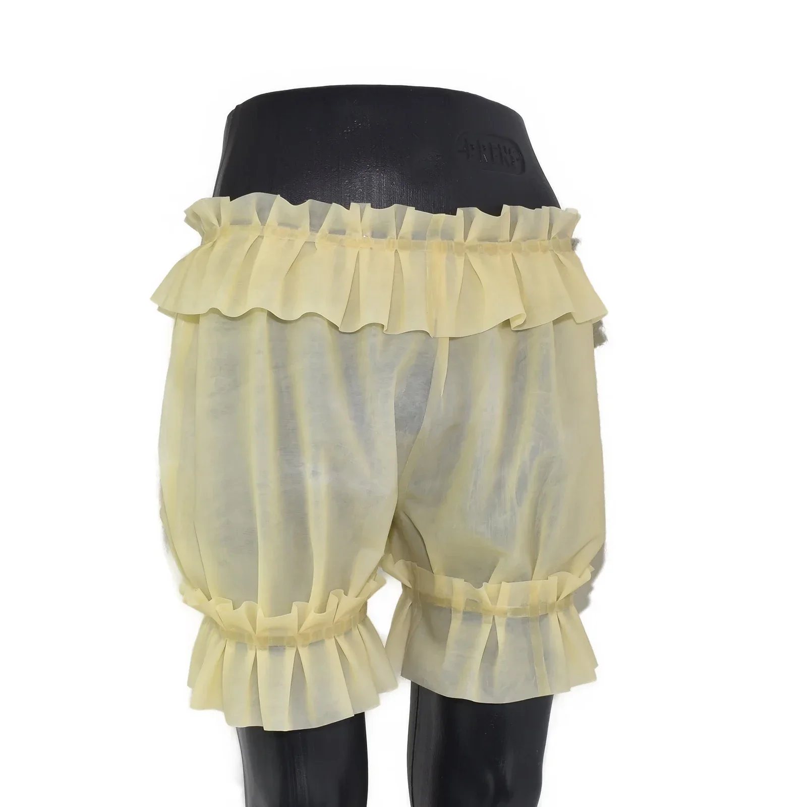 

Party Latex Bloomers With Long Ruffles At Waist And Legs Loosely Rubber Pants Boxer Shorts