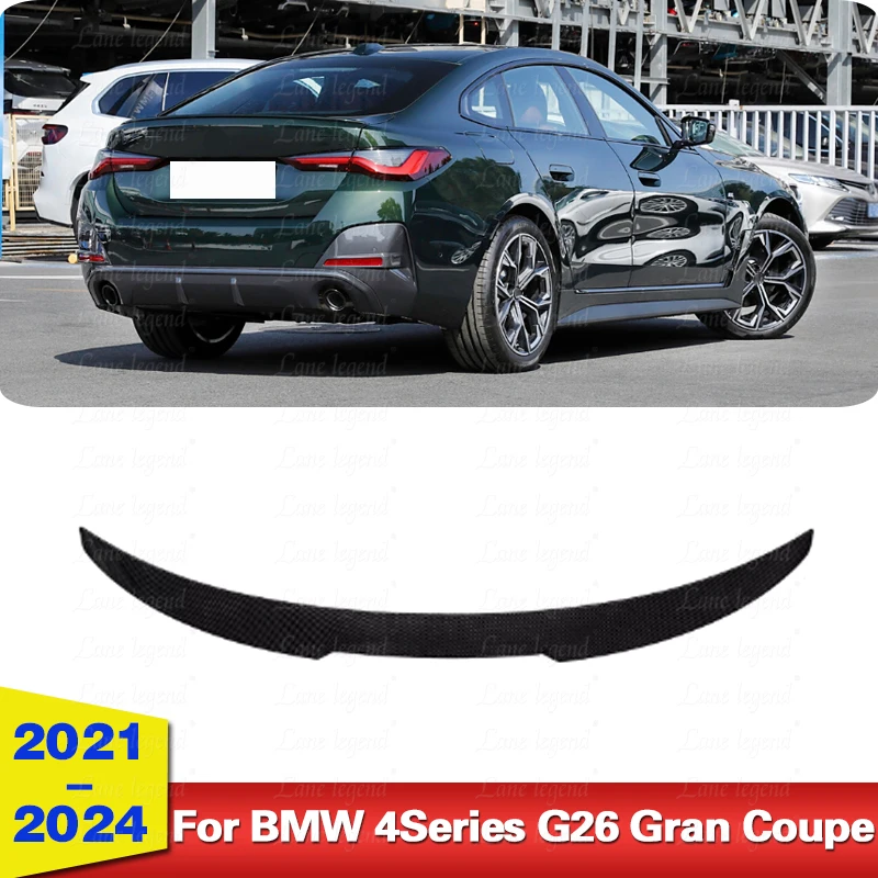 

For BMW G26 Gran Coupe 430i 440i I4 2021-2024 Carbon Look Rear Trunk Spoiler Wing