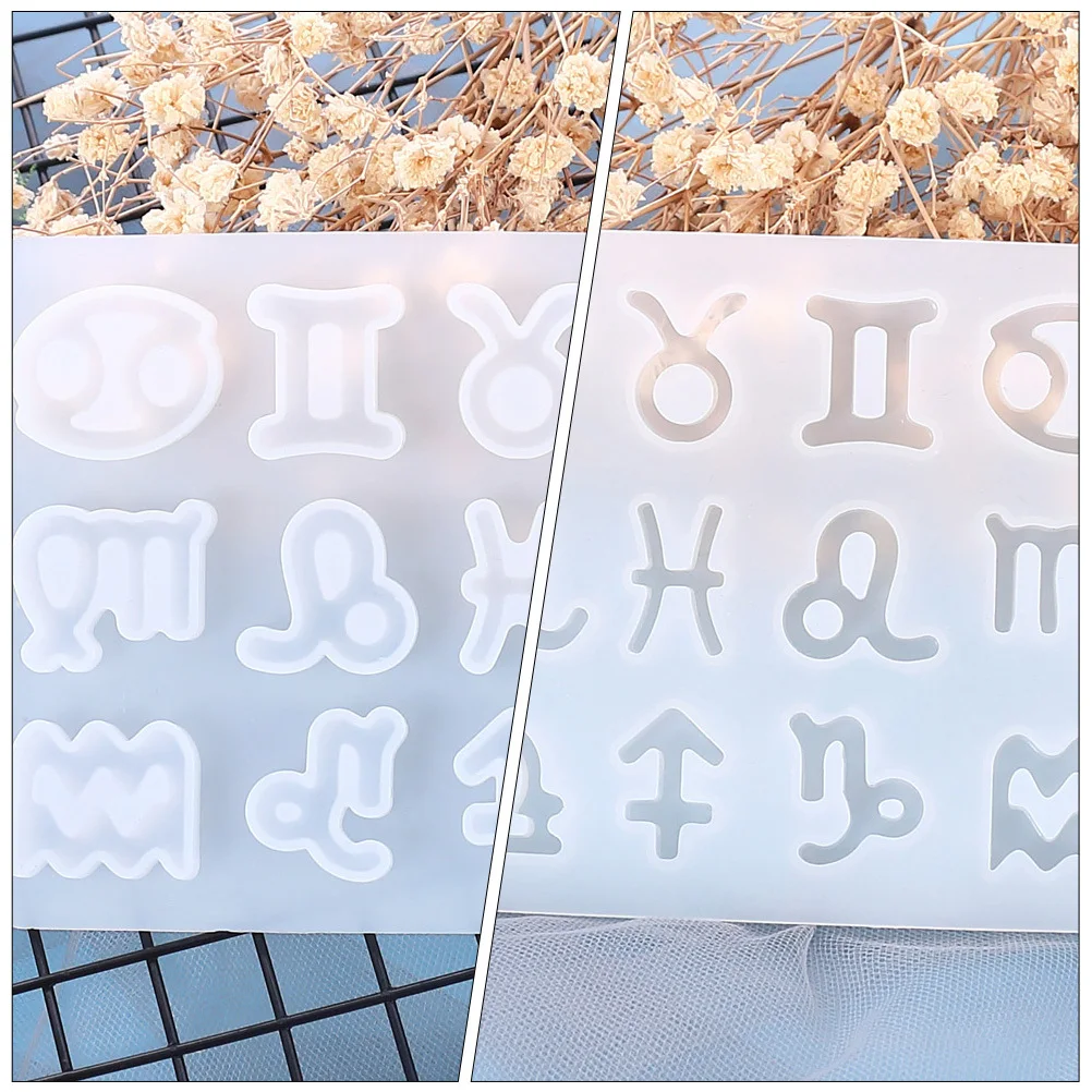

2 pcs Silicone Diy Mold For Crystal Epoxy Pendant Jewelry Craft Supplies Constellation Pendant Mold