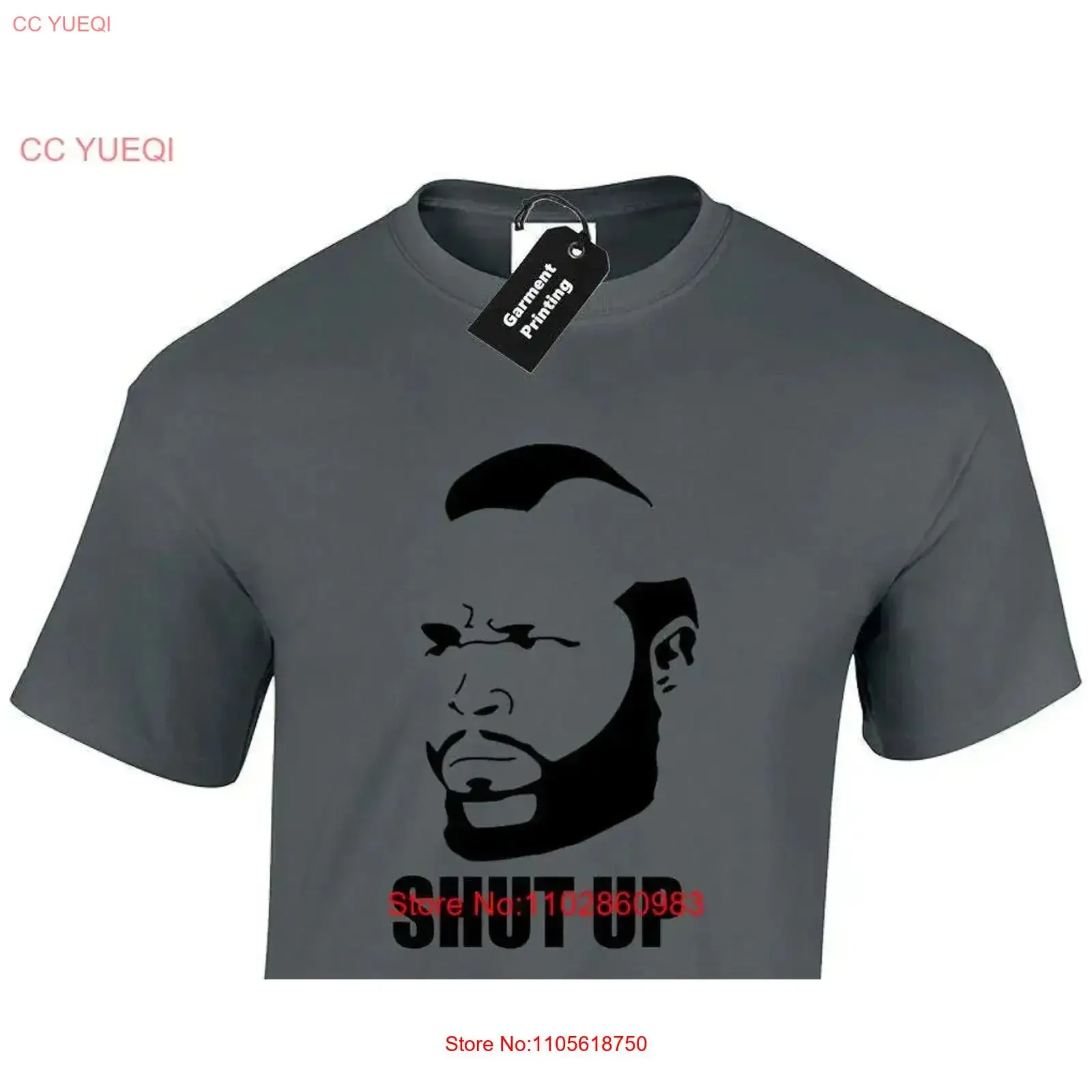 Shut up fool mens T Shirt unisex funny face mr novelty a team b baracus quote slogan retro cool tv casual top present gift new