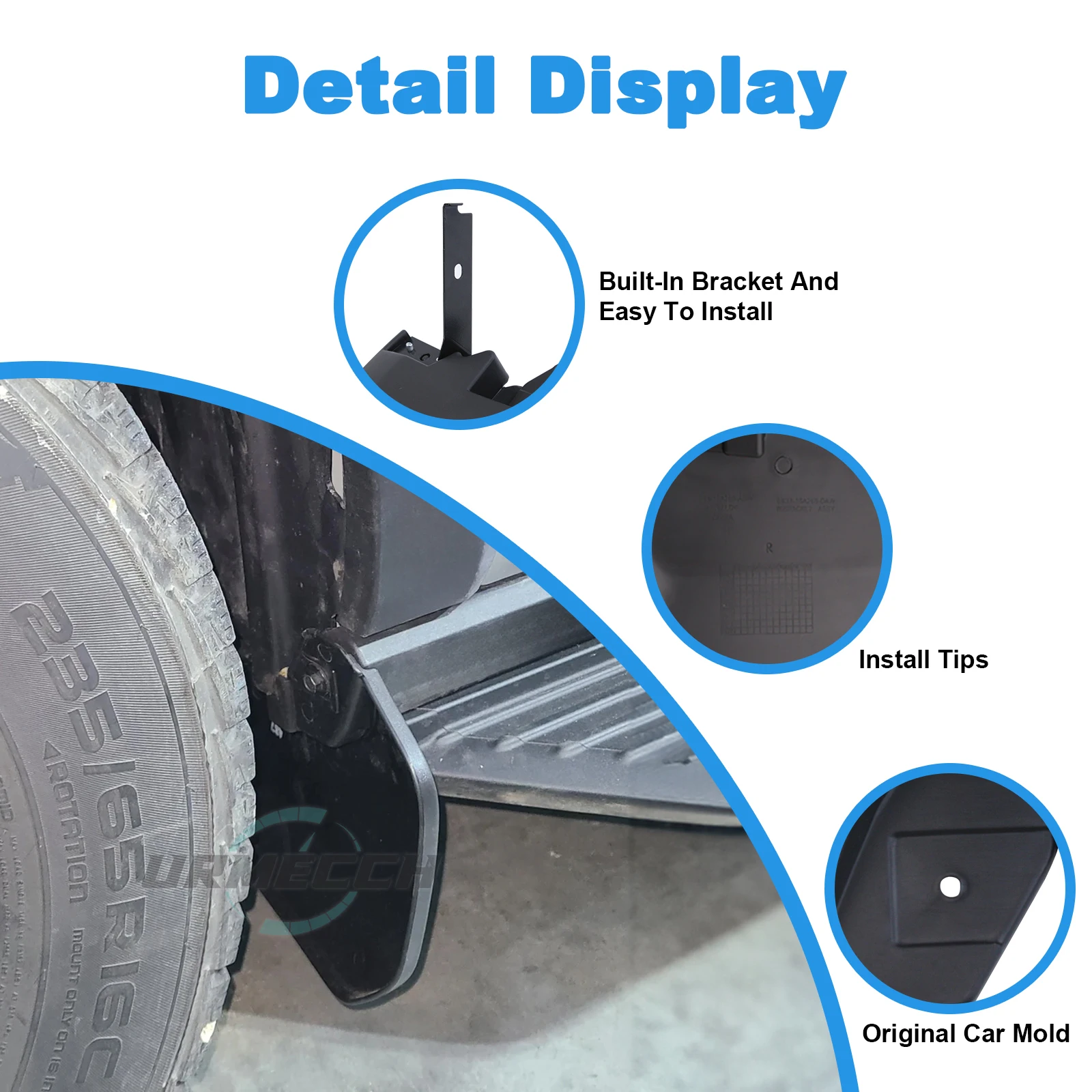 Mud Flap for Ford Transit MK8 2014-2024 Molded Splash Guard Front Fender Flares with Bracket 1820757 1820756 Car Exterior Part