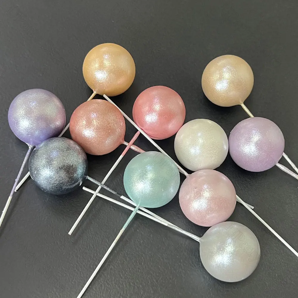 20 قطعة كرات لامعة كعكة القبعات العالية 4 حجم كرات اللؤلؤ الملونة كب كيك القبعات العالية إدراج لعيد ميلاد سعيد كعكة الزينة صالح