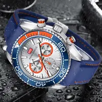 Reloj deportivo MINI FOCUS para hombre, correa de silicona, cronógrafo, reloj de pulsera de cuarzo, calendario completo, manecillas luminosas, reloj 0426G