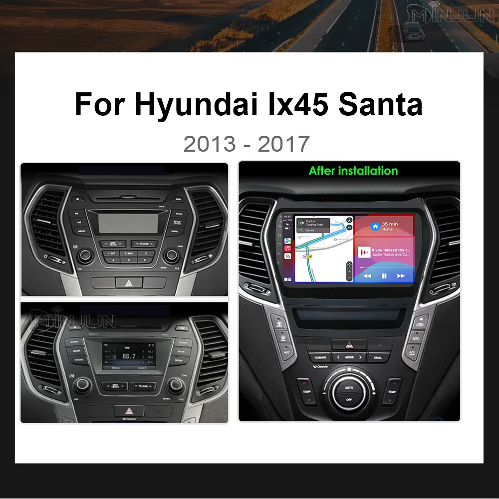 For Hyundai Santa Fe 3 2013 - 2016 Carplay Auto 4G+WIFI GPS Qualcomm Car Radio Navigation Multimedia Video Player Android 16