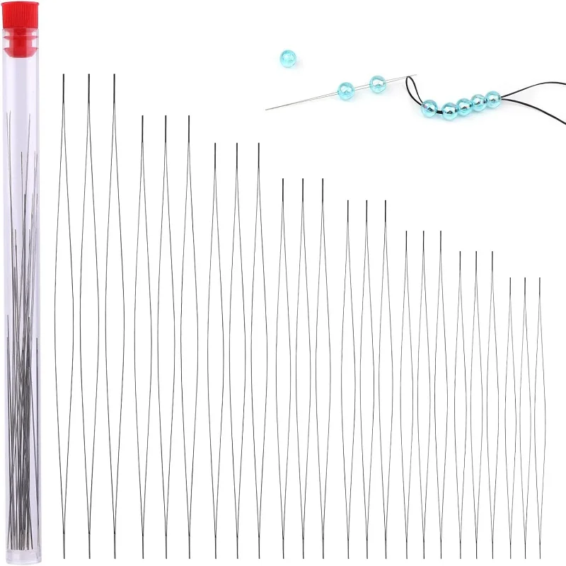 BUDDUR 24Pcs Beading Needles Kit With Storage Box Bracelet Necklace Jewelry Making Tools DIY Handmade Craft Accessories Set