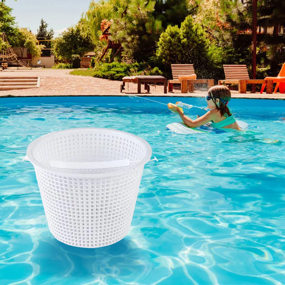 Plastic Skimmer Filter Basket Not Weighted 8Inch Top 5.5Inch Bottom 5Inch Deep for Swimming Pool Cleaning Tools Accessories