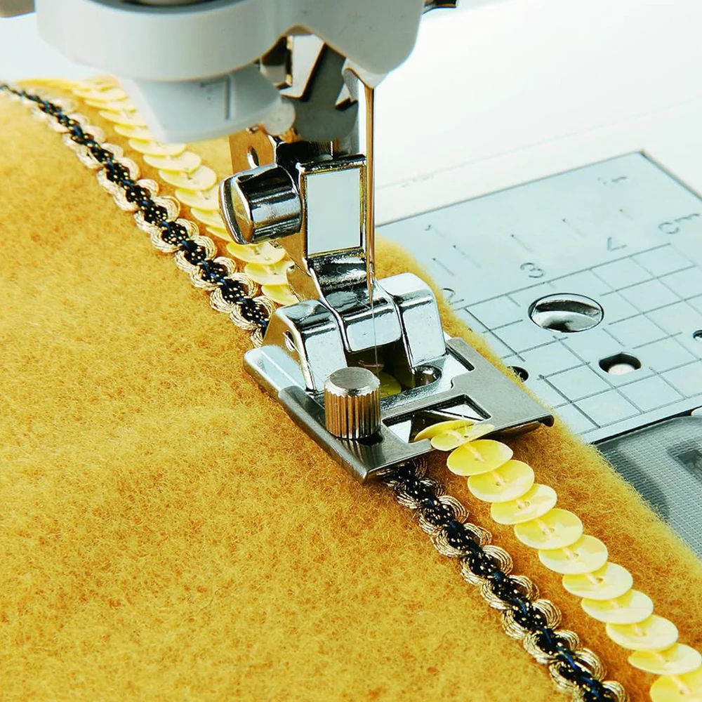 #SA141 Stainless Steel Braiding Presser Foot For All Low Shank Snap-On Singer Brother Babylock Juki Sewing Machine Accessories