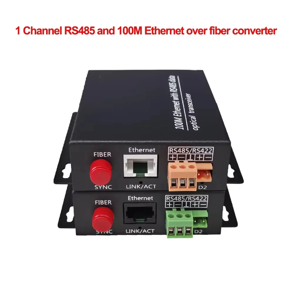 Convertidor de medios Ethernet sobre fibra de 100Mbps de datos 485 dúplex completo de 1 canal, FC/UPC 20KM 12V