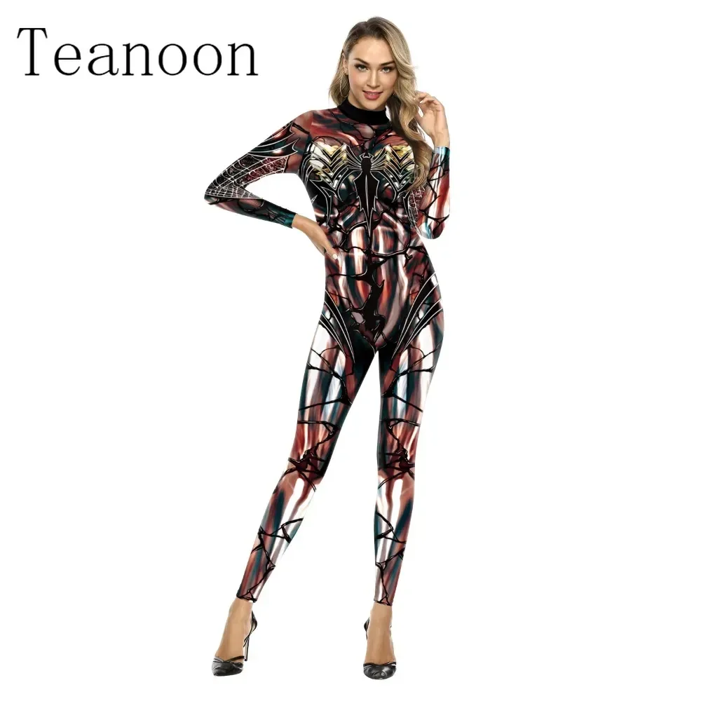 2024 New Mechanical Cool 3D Digital Printing Jumpsuit High Elastic Tight Bodysuit Halloween  Party Coverall Role Play Costume