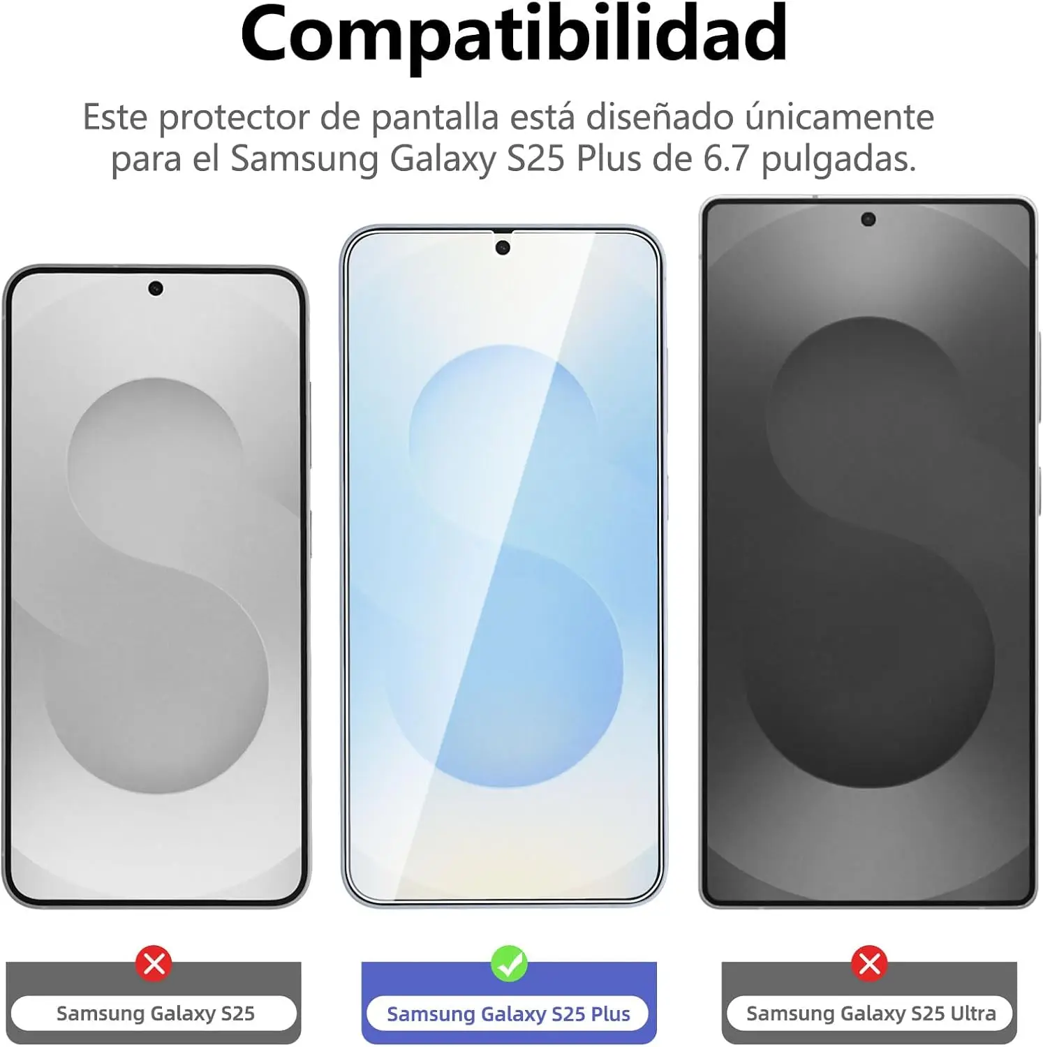 2/4 قطع من الزجاج المقسى عالي الدقة لهاتف سامسونج جالاكسي S25 + 5G واقي شاشة رفيع للغاية لفتح بصمات الأصابع