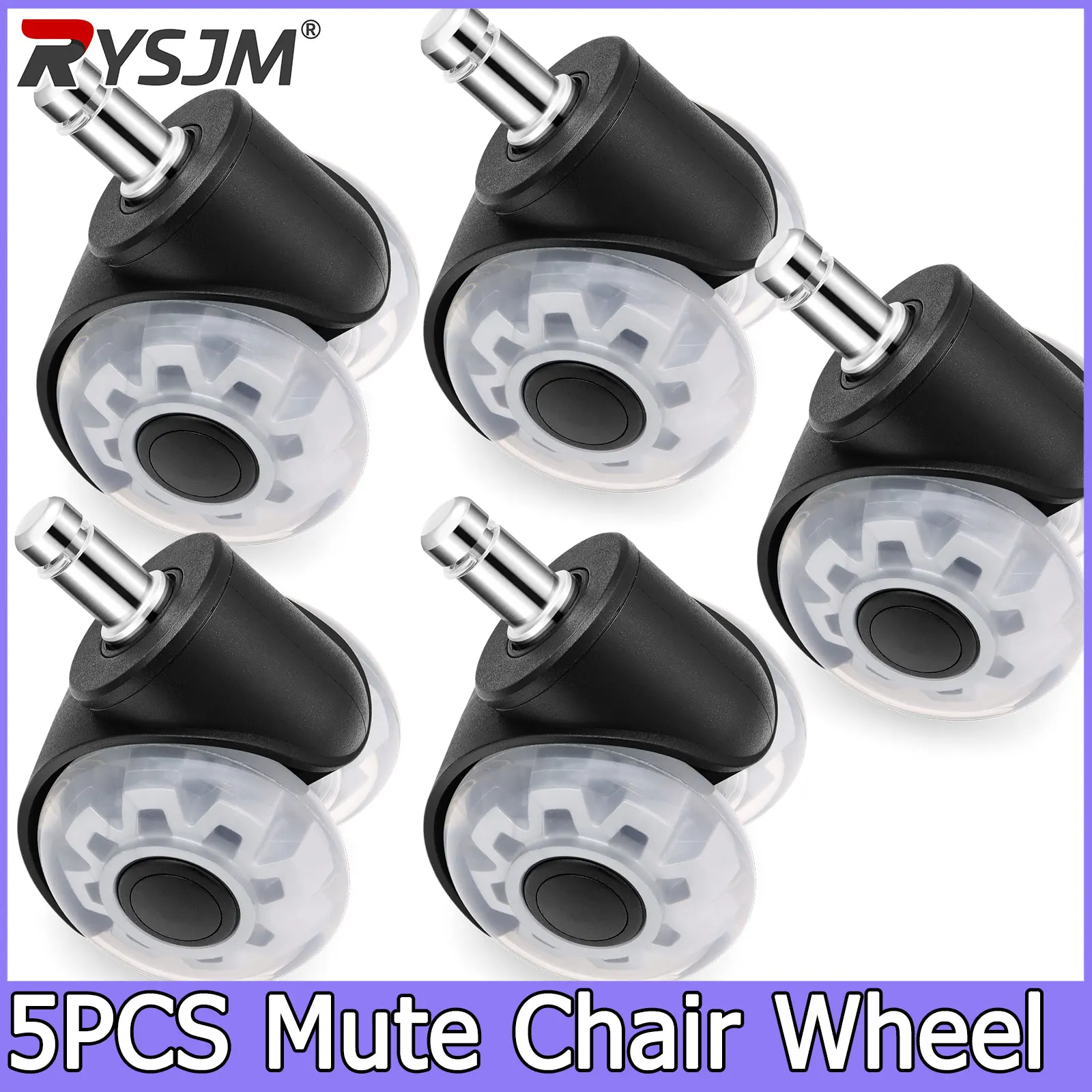 5PCS 2-inch Mute Universal Wheel Office Chair Caster Swivel Furniture Caster Trolley Rollers Card Spring Pulley