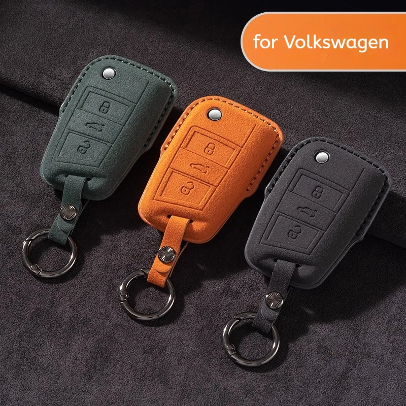 

Suede Key Case Cover for VW Volkswagen polo golf 7 golf 5 Tiguan Passat B5 B6 B7 Jetta Lavida Skoda Octavia MK6 Fob Accessories