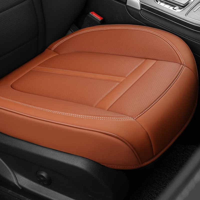 1 Stück Nappa-Leder Autositzbezug Vollständige Abdeckung Fahrersitz-Schutzmatte Rutschfester Boden Autositzkissen-Bezug Zubehör – Detail 12