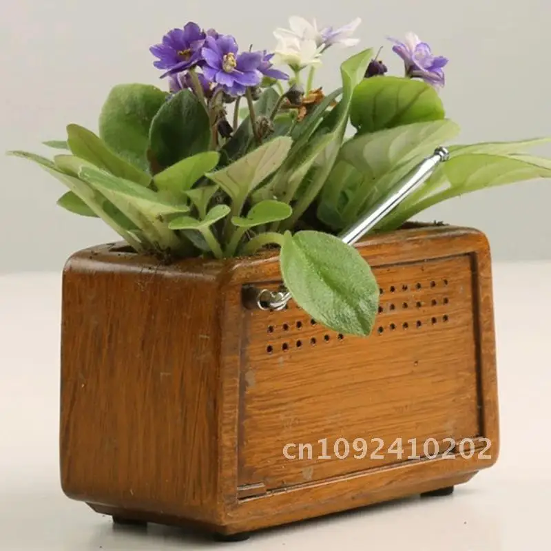for Creative Retro Decoratio Television Recorder Computer Walkman Flower Home Pots Succulent Balcony Ornaments Radio For