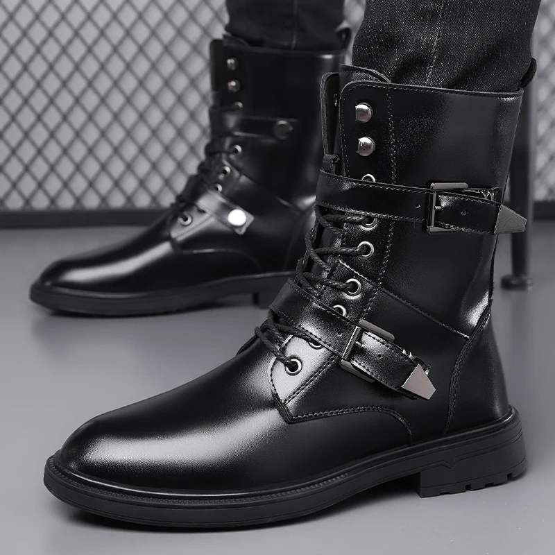 Lexsan Motorcycle Boots Men Leather Motos Breathable Anti Slip Wear-resistant Riders Boots Motorbike Racing Ankle Length Shoes