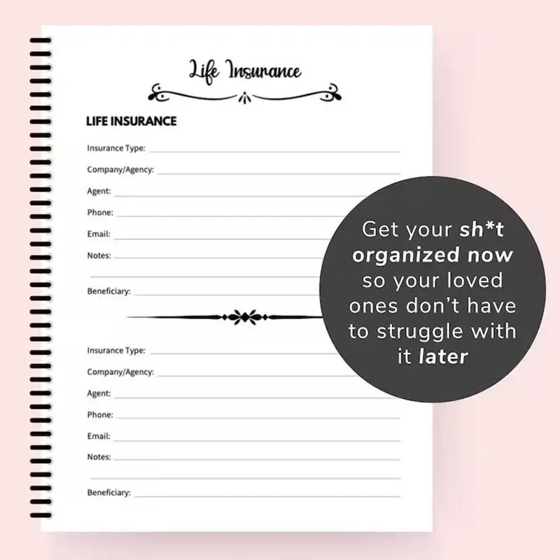 Death Guide Organizer para fornecer tudo o que você ama, End of Life Planner, A Simple Guide, Funny End