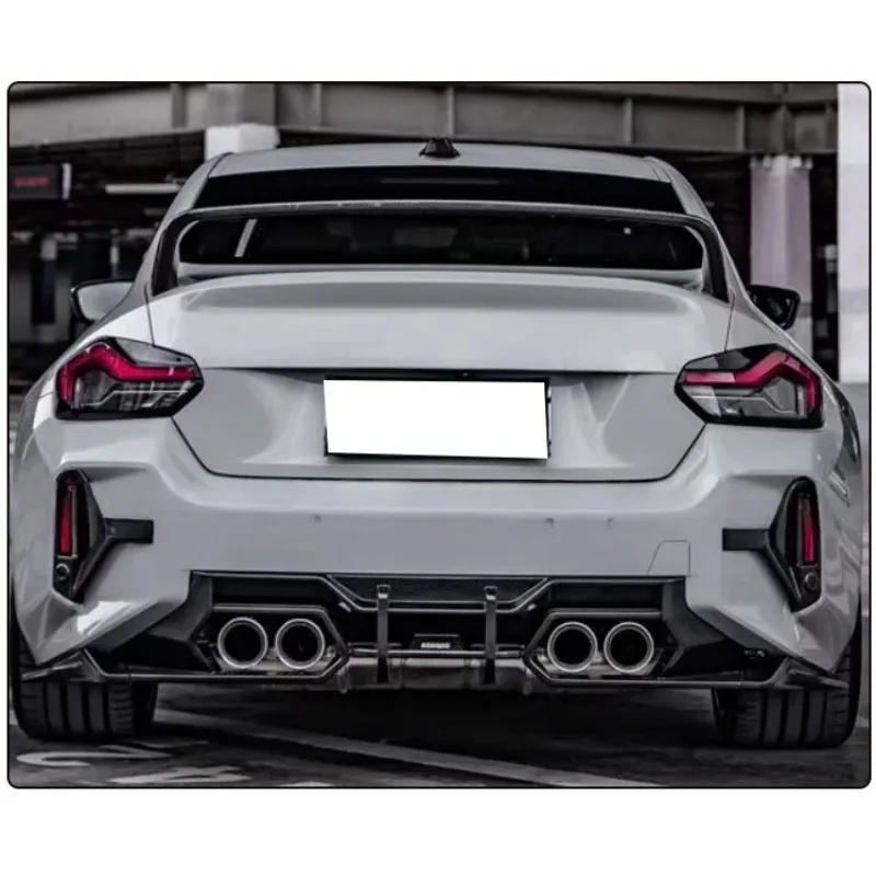 2023 + di Vendita Caldo In Fibra di Carbonio Auto Paraurti Posteriore Diffusore Labbro Per BMW M2 G87 Labbro Posteriore Cinghia Luce Diffusore Posteriore