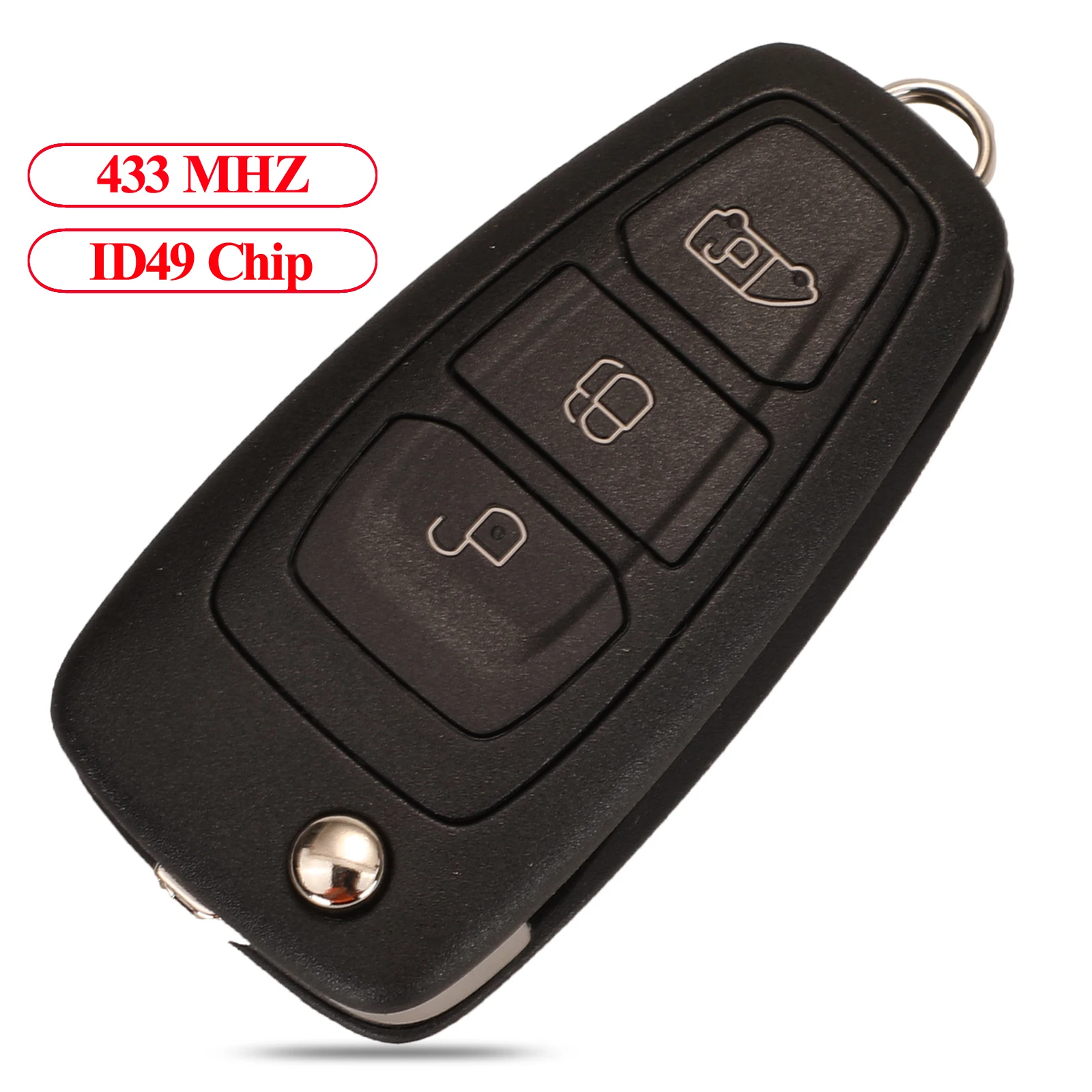 Jingyuqin Remote Control Car Key 433MHZ ID49 Chip For Ford Tourneo Custom Focus Kuga Escape Mondeo Original No Blade