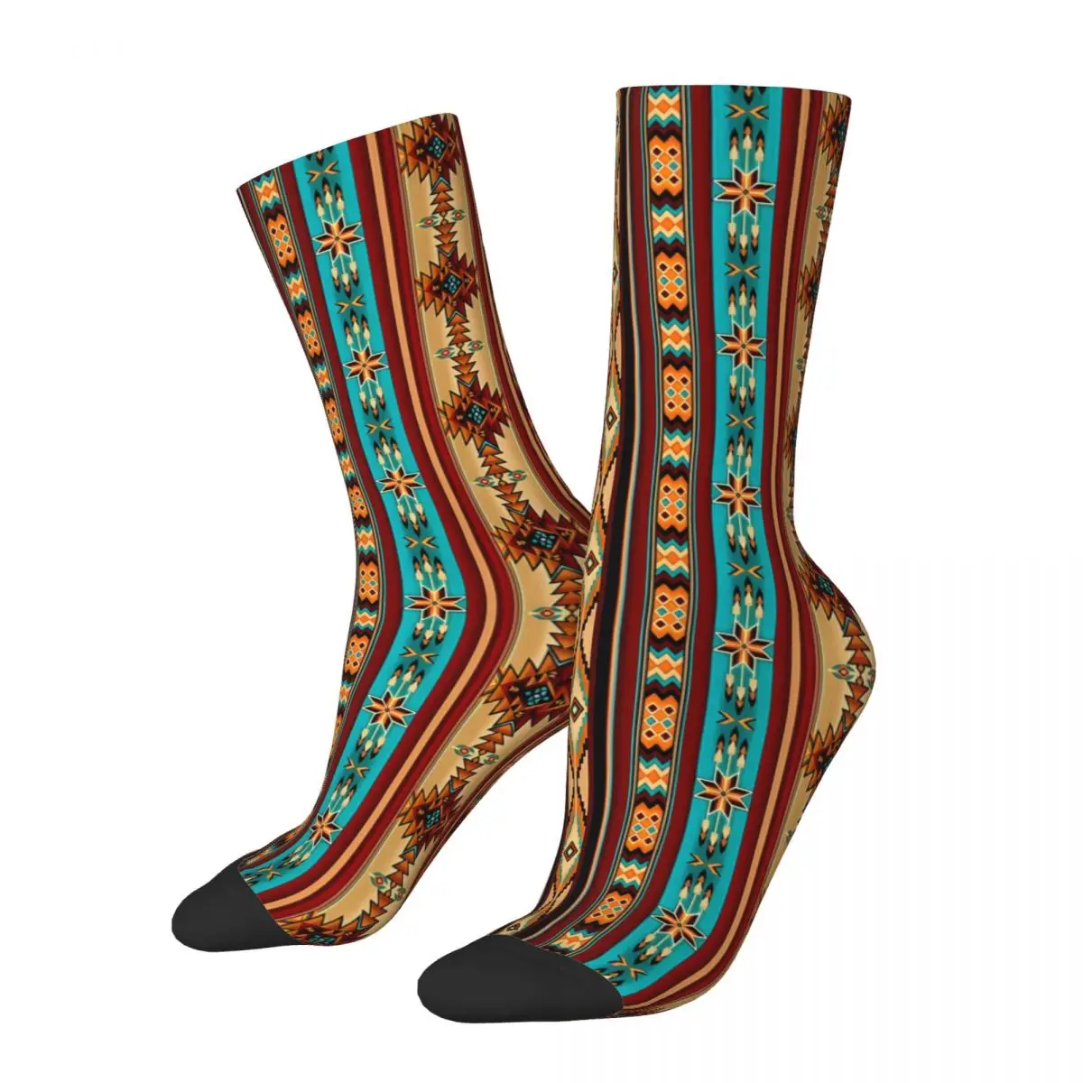 Retro Brown Hawaiian Folk Style Socks Male Mens Women Summer Stockings Polyester