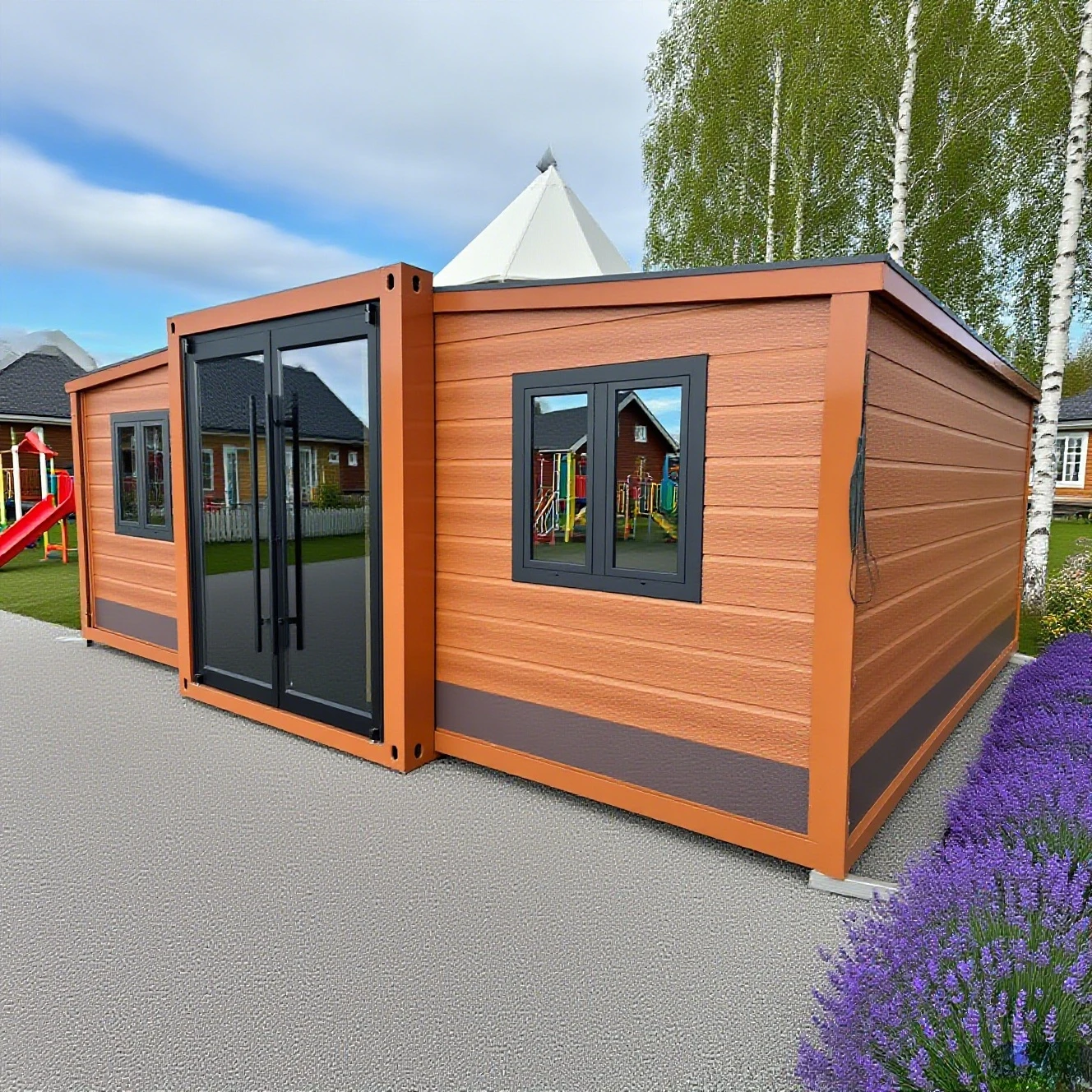 Modern 40ft Expandable Container House with 3 Bedrooms Mobile Prefab Steel Structure with Double Wing Folding Expansion Box