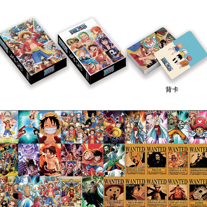 

30pcs New One Piece Luffy LOMO Card Anime Peripheral Greeting Card Bookmark Double-sided Box Children's Collection Card Gift