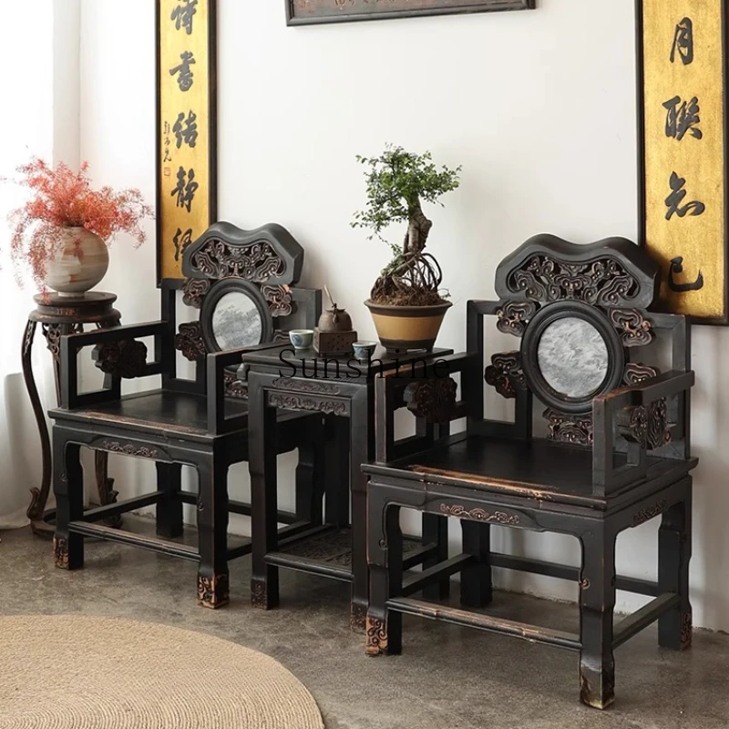 

Taishi three-piece set of ancient chairs coffee table combination solid wood Chinese antique Ming and Qing Dynasties