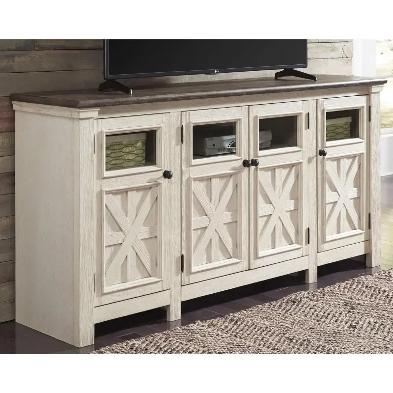 home.Bolanburg Two Tone Farmhouse TV Stand, Fits TVs up to 72