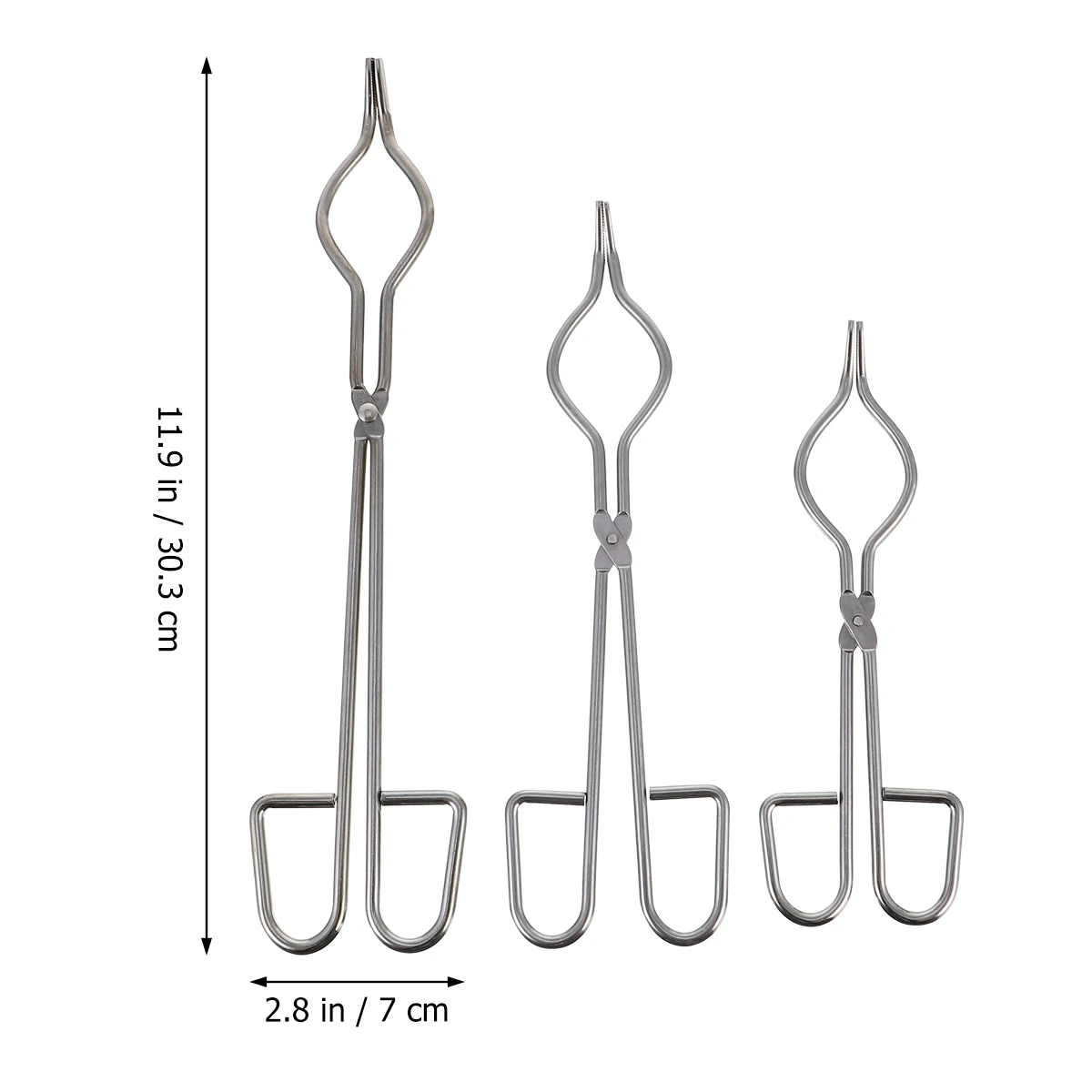 

3pcs Crucible Tongs Stainless Steel Laboratory Accessories Flask Clamp Biochemical Beaker Ceramic Heat Resistant Storage