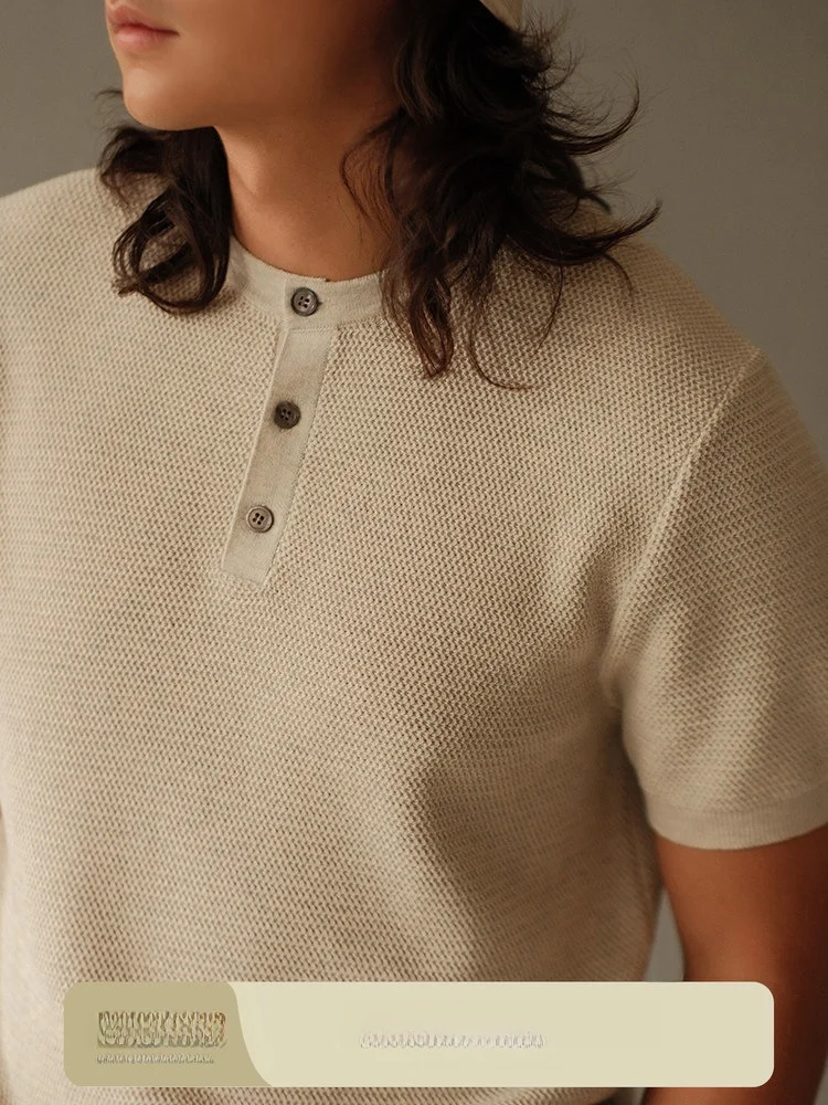 

American Sle Floral Hollow LP ort Sve Трикотажная футболка с воротником Генри Дышащая молодежная летняя футболка из чистого хлопка Mbbcar