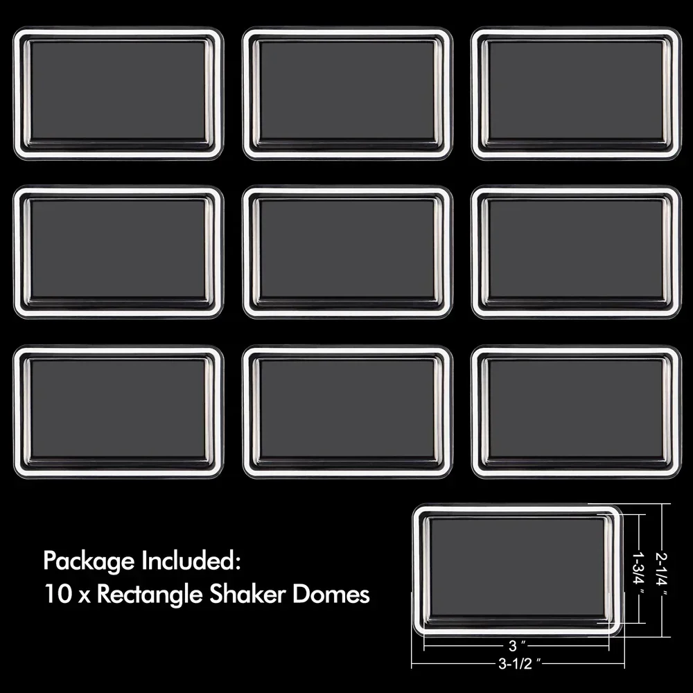 10 stks/set Harten Vierkante Ovale Kerst 3D Dimensionale Shaker Koepels Plastic Clear Puffy Shaker Covers Metaal Snijden DIY Shaker