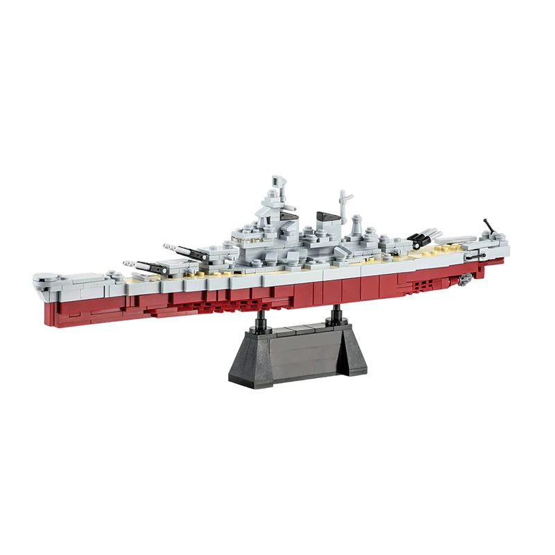 Military Battleship Model MOC Building Bricks War Equipment Modular Technology Gifts Holiday Assemble Children Toys Suit
