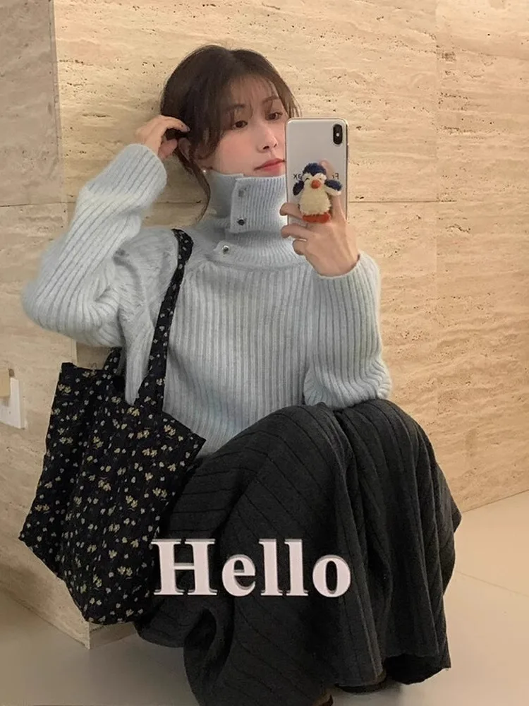 ملابس تريكو نسائية ذات ياقة ثانية لخريف وشتاء جديد Sle High Ne تصميم ملابس داخلية علوية طبقة أساسية قمة قابلة للتنفس #5