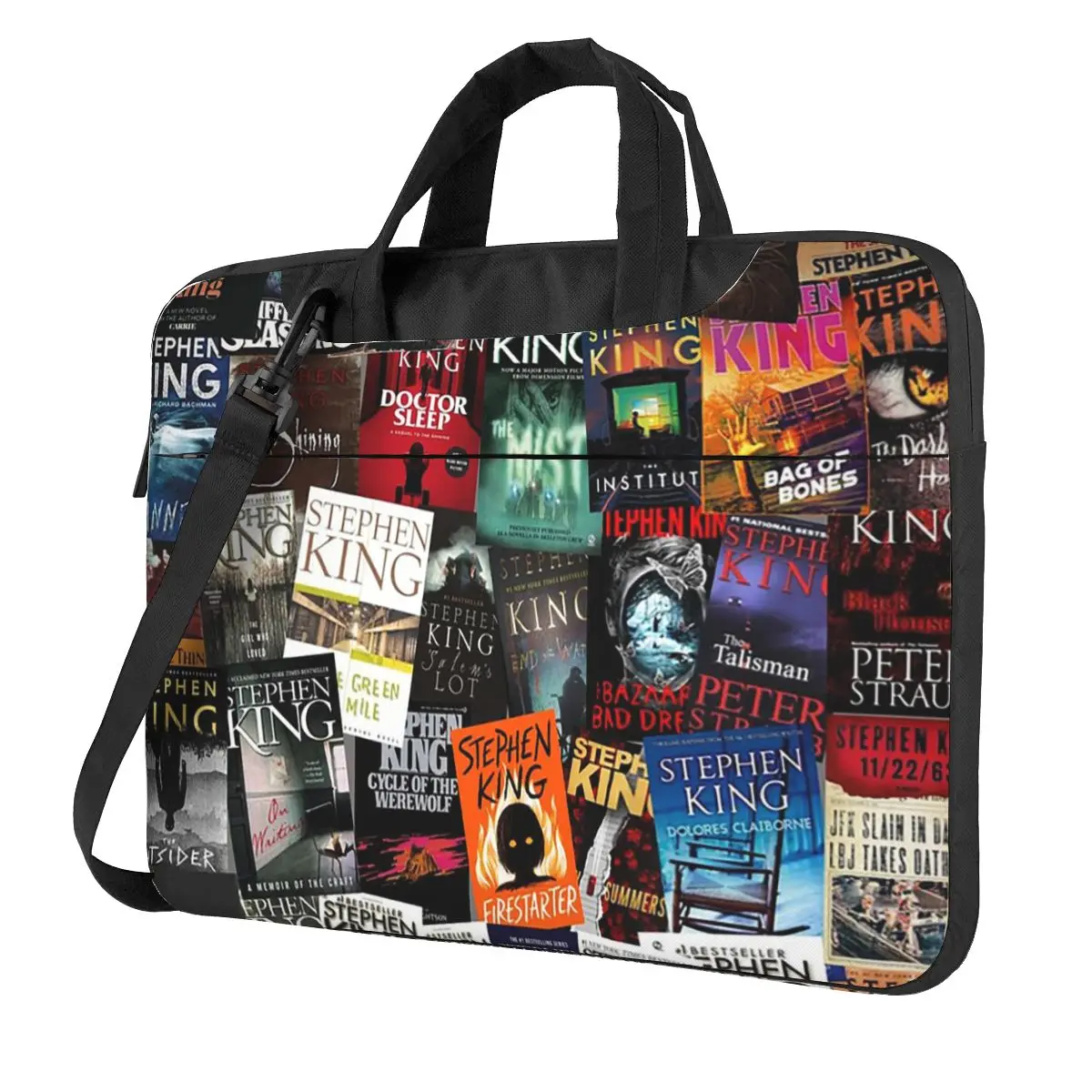 Stephen King Book Covers Horror Bookworm Crossbody Laptop Bag Case  Resistant Protective Notebook Pouch for Macbook Pro Lenovo