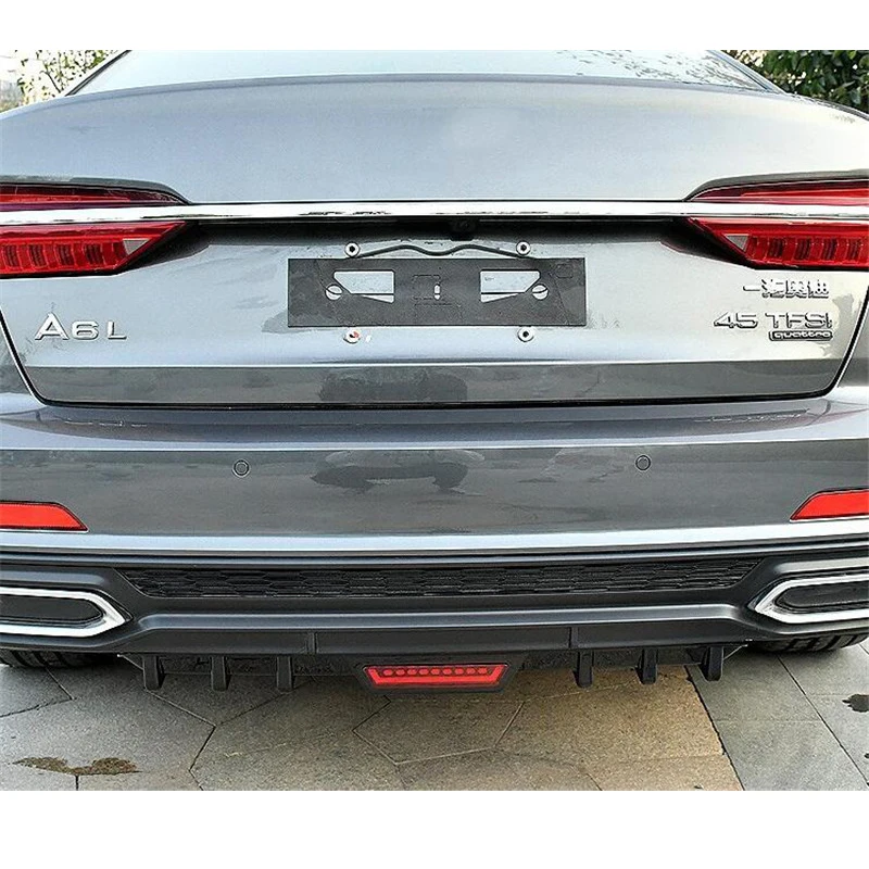 For NEW Audi A6 S6 C8 Sedan Rear Lip Spoiler Diffuser 2019 2020 2021 Years ABS Carbon Fiber Black Refit Accessories Body Kit