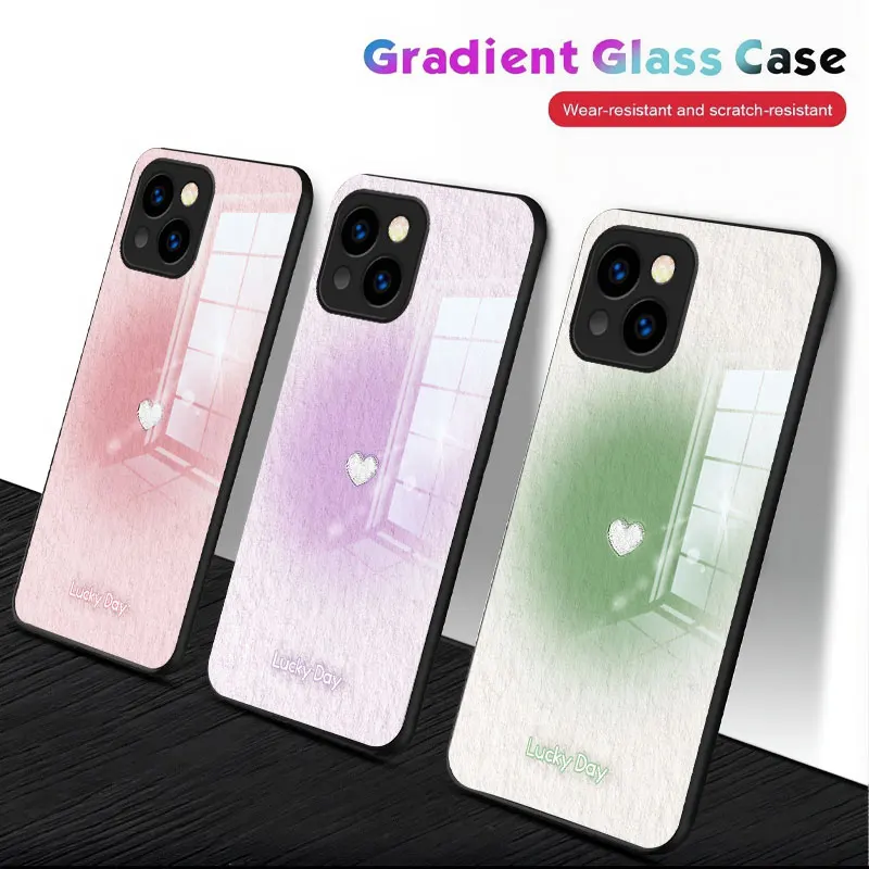 

Heart Gradient iPhone15 The phone case Edge Protection 15Pro Drop Protection 15ProMax Impact Absorption 15Plus Anti-Fingerprint