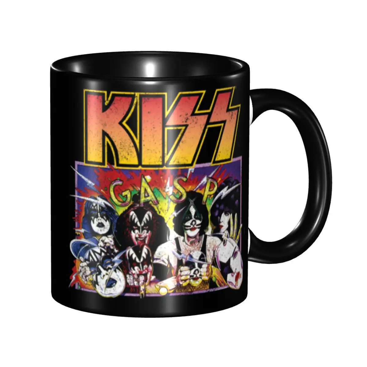 Benutzerdefinierte Heavy Metal Musik Kuss Kaffeetassen DIY Rock Band Keramik Milch Teetassen
