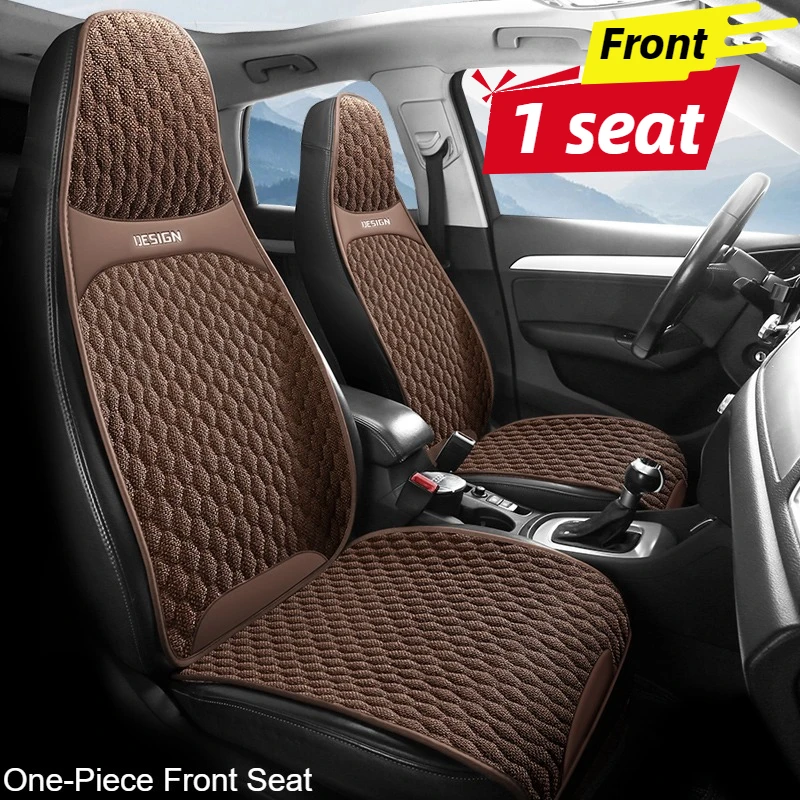 Suitable for Integrated Front Seat Cushion Covers, Comfortable and Breathable for All Seasons, Perfect for Integrated Front Seats of Tesla/Byd/Ev Cars, Universal Fit for Both Driver and Passenger, a Must-Have for Summer Car Cooling, Single-Piece Car Cover