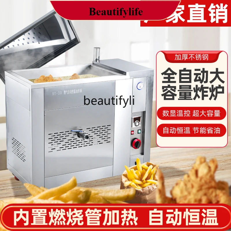 

E132 Commercial gas automatic temperature control fryer liquefied gas gas frying machine frying machine